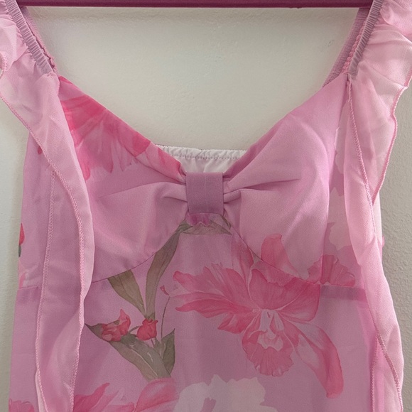 Pink Floral Ruffle Strap Top - Picture 16 of 16